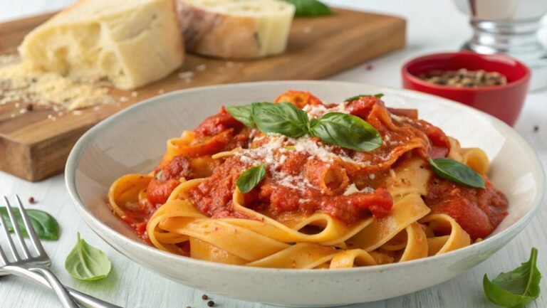 creamy red pepper pasta