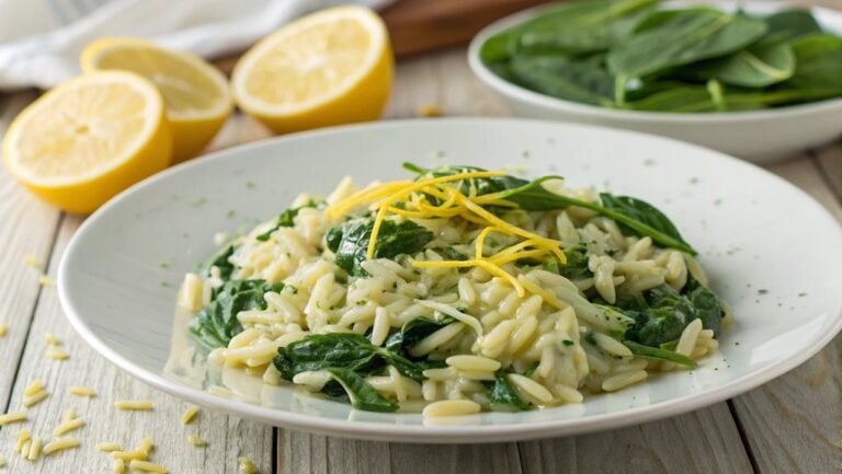 creamy vegan lemon orzo