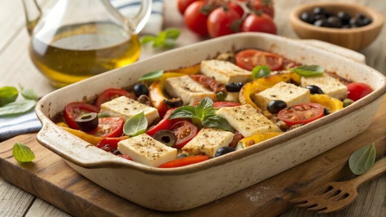 mediterranean inspired tofu dish