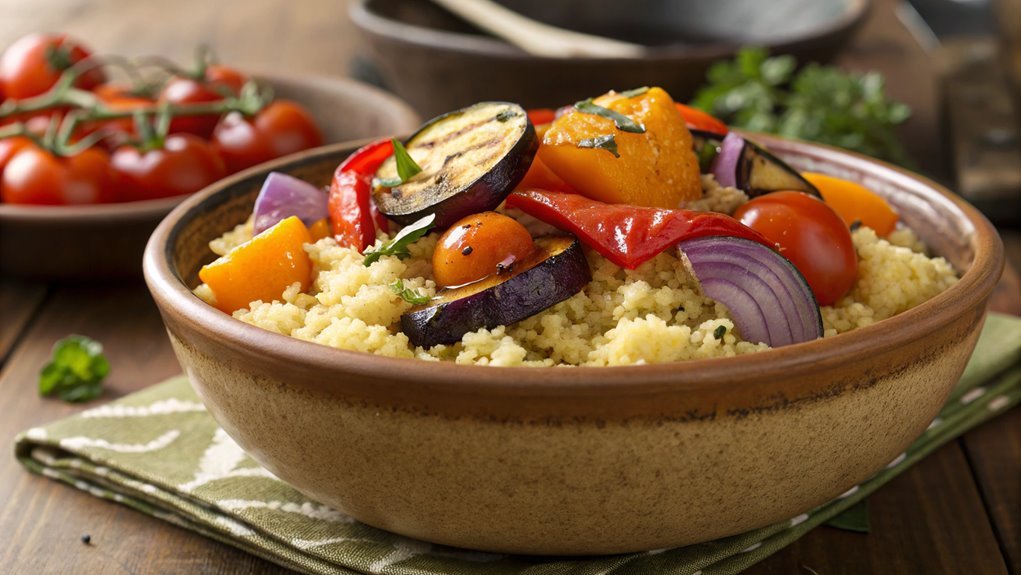 roasted vegetable couscous preparation