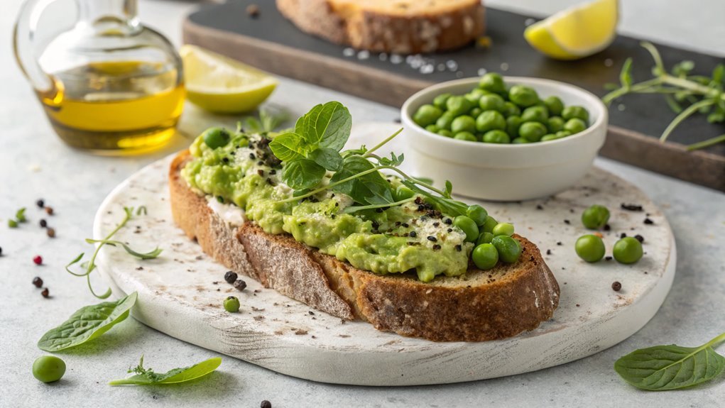 smashed peas on toast