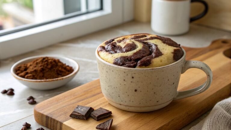 vegan marble mug cake