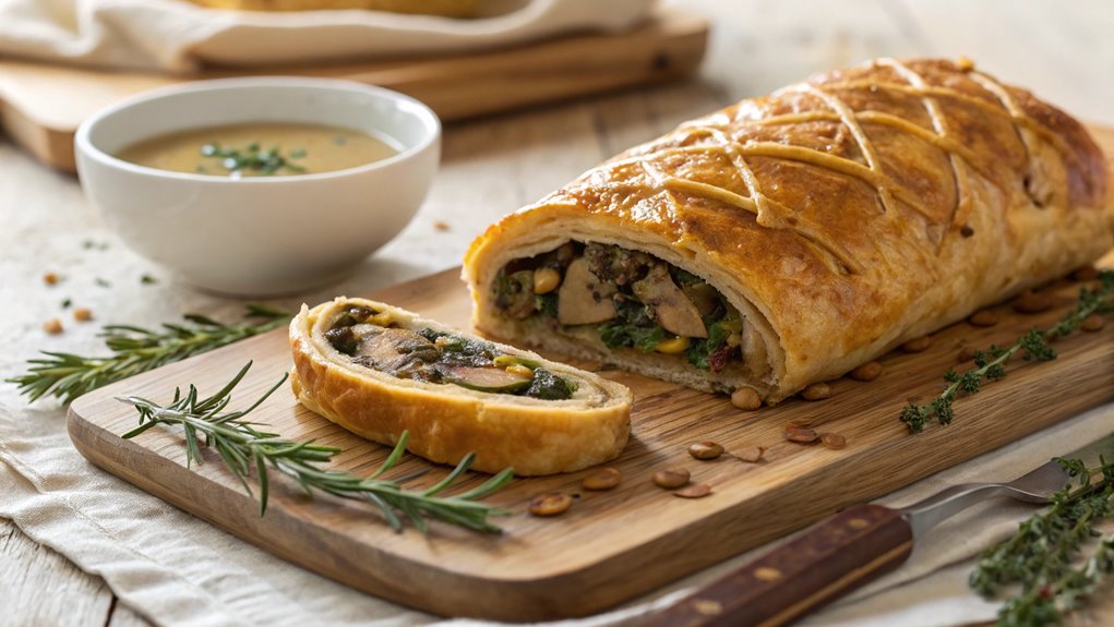 vegan mushroom lentil pastry