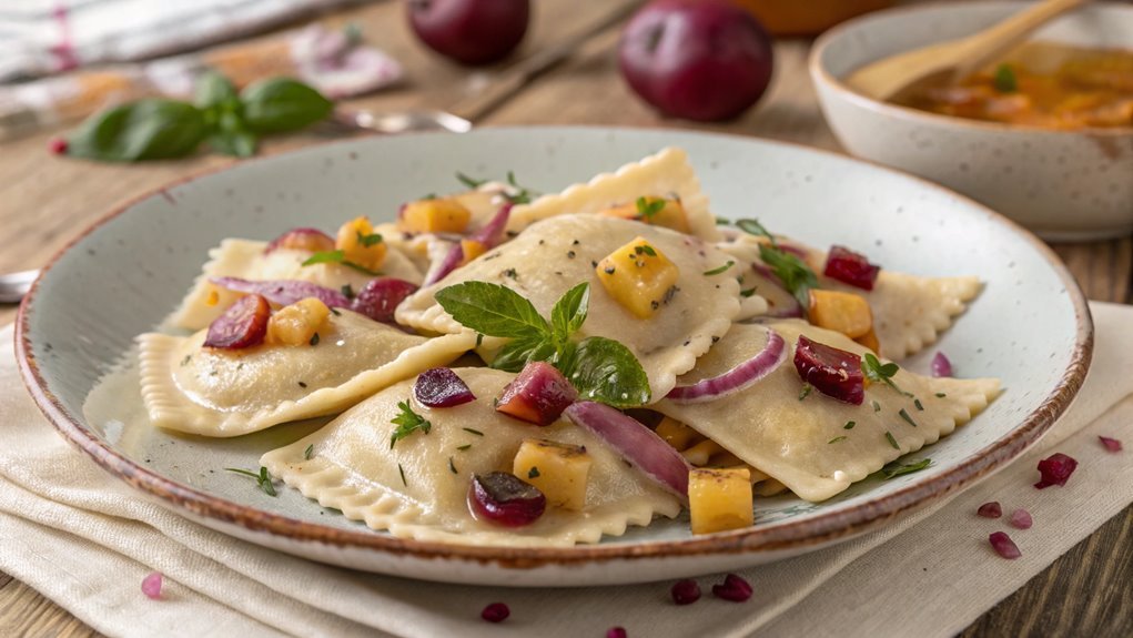 vegan ravioli with tofu